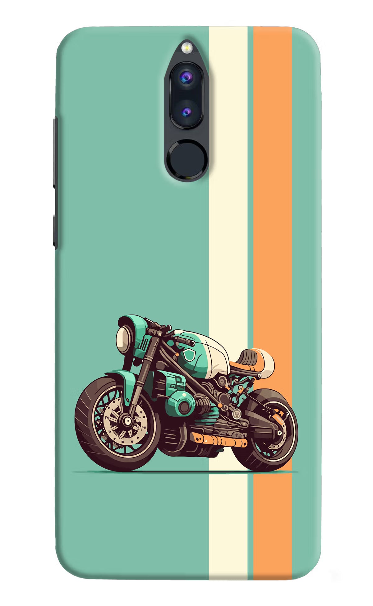 Striped Moto Drift Honor 9i Hard Case Back Cover by Casekaro