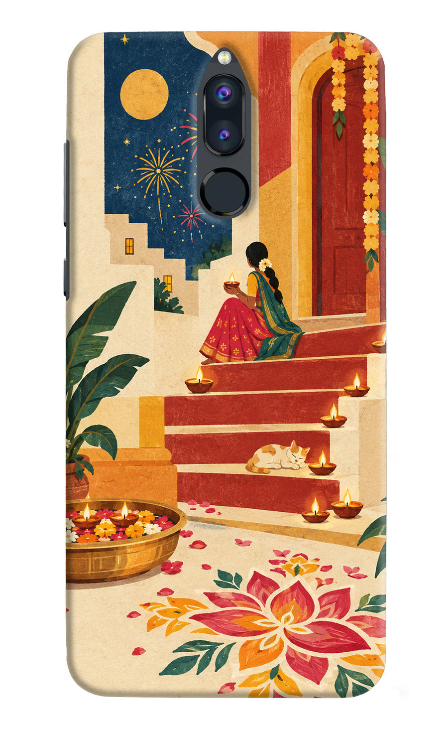 Diwali Rangoli Honor 9i Back Cover, Hard case