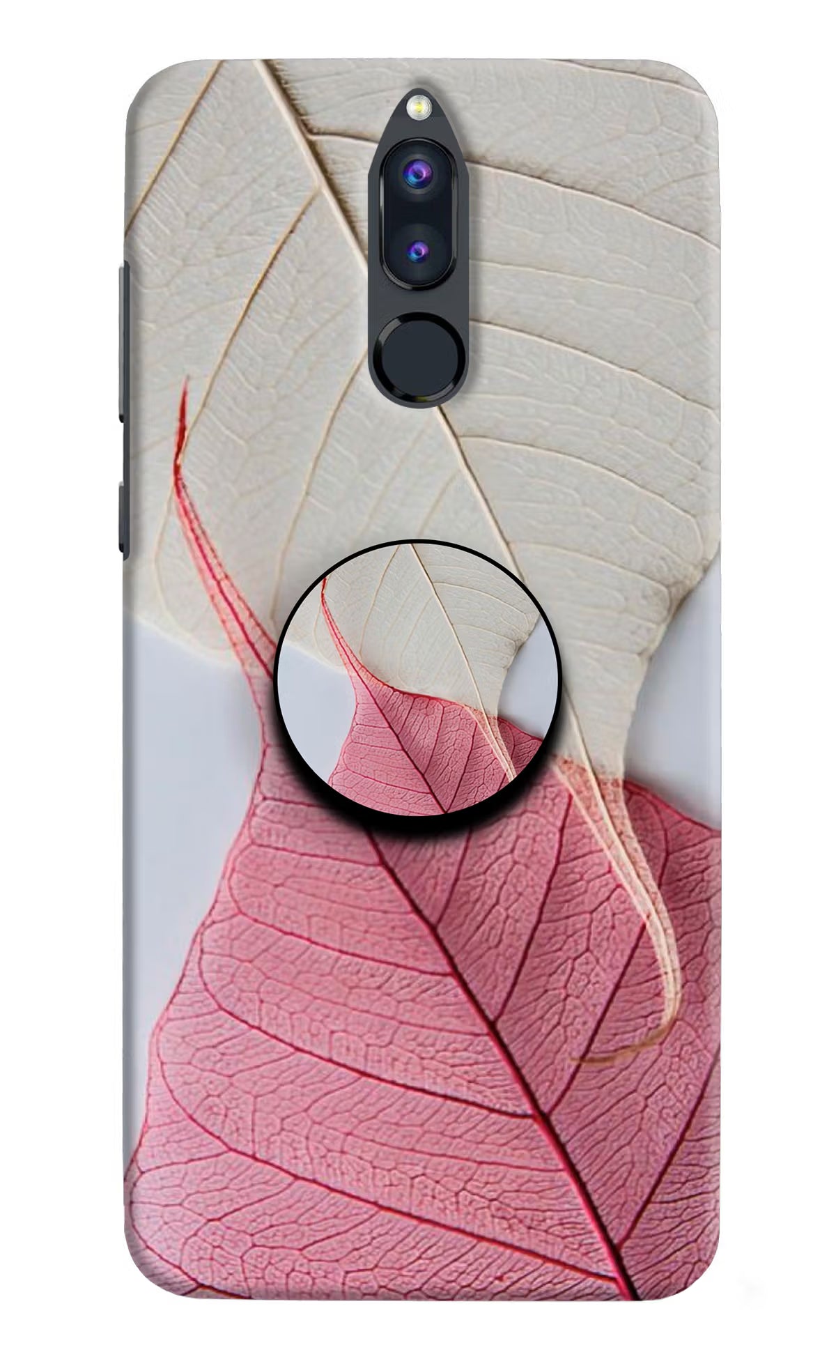 White Pink Leaf Honor 9i Pop Case by Casekaro