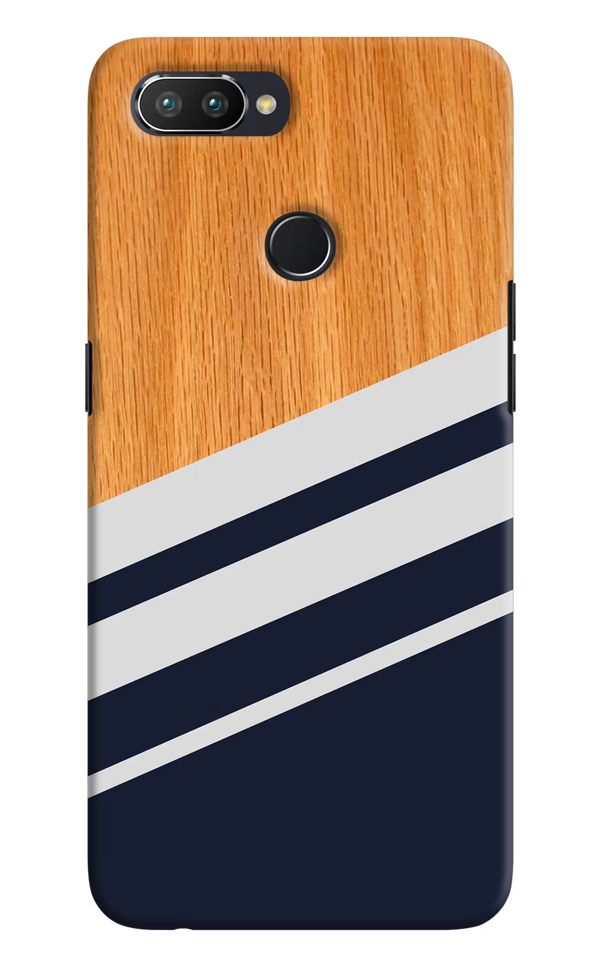 Blue and white wooden Realme U1 Hard Case Back Cover by Casekaro