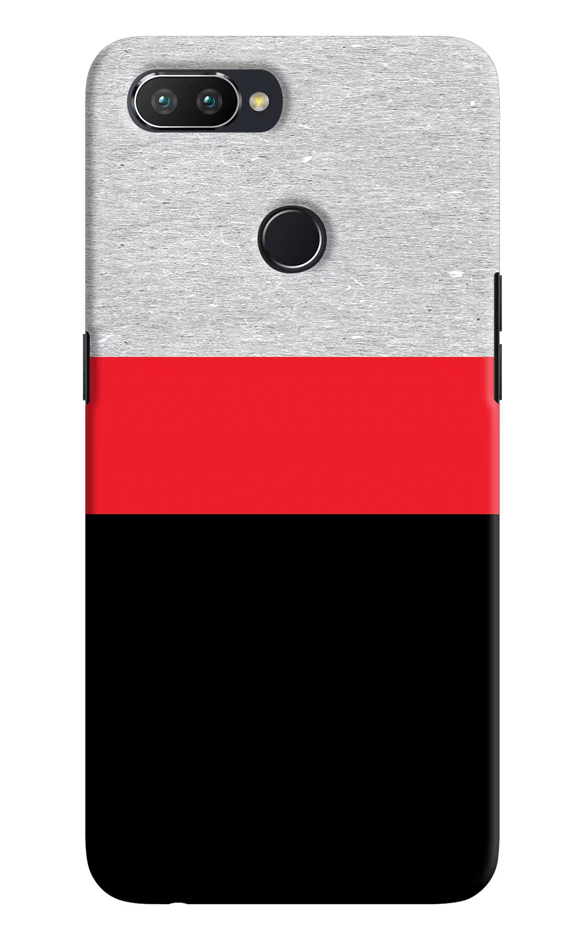 Tri Color Pattern Realme U1 Hard Case Back Cover by Casekaro