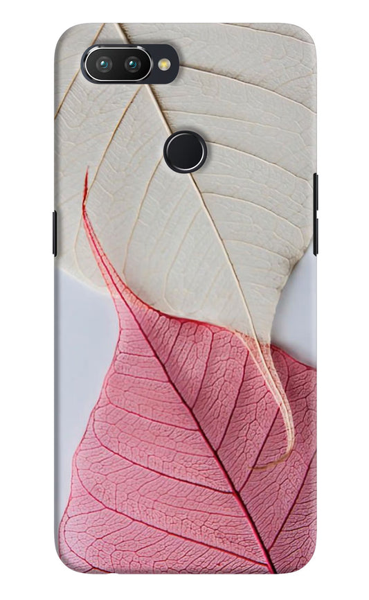 White Pink Leaf Realme U1 Hard Case Back Cover by Casekaro