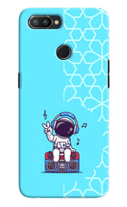 Cute Astronaut Chilling Realme U1 Hard Case Back Cover by Casekaro