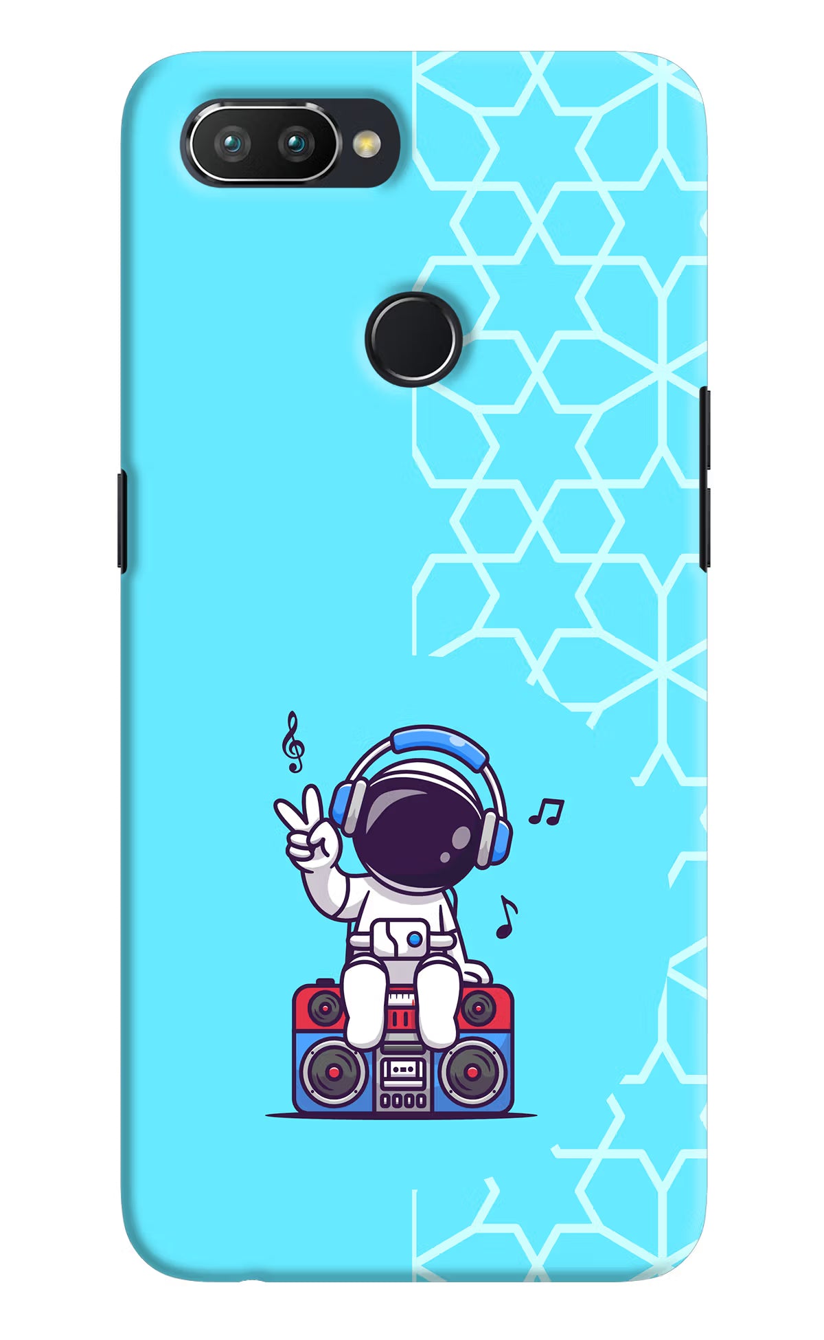 Cute Astronaut Chilling Realme U1 Hard Case Back Cover by Casekaro