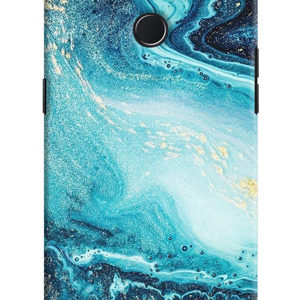 Blue Glitter Marble Realme U1 Hard Case Back Cover by Casekaro
