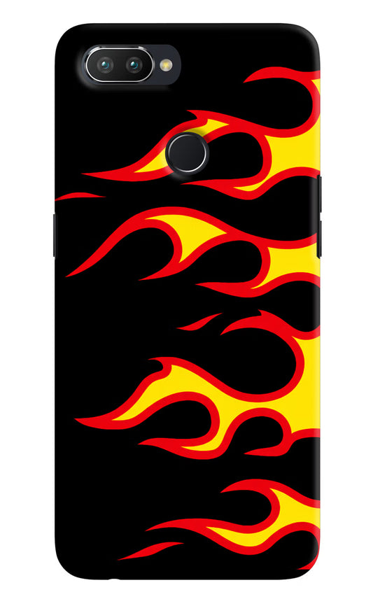 Side Sweep Flames Realme U1 Hard Case Back Cover by Casekaro