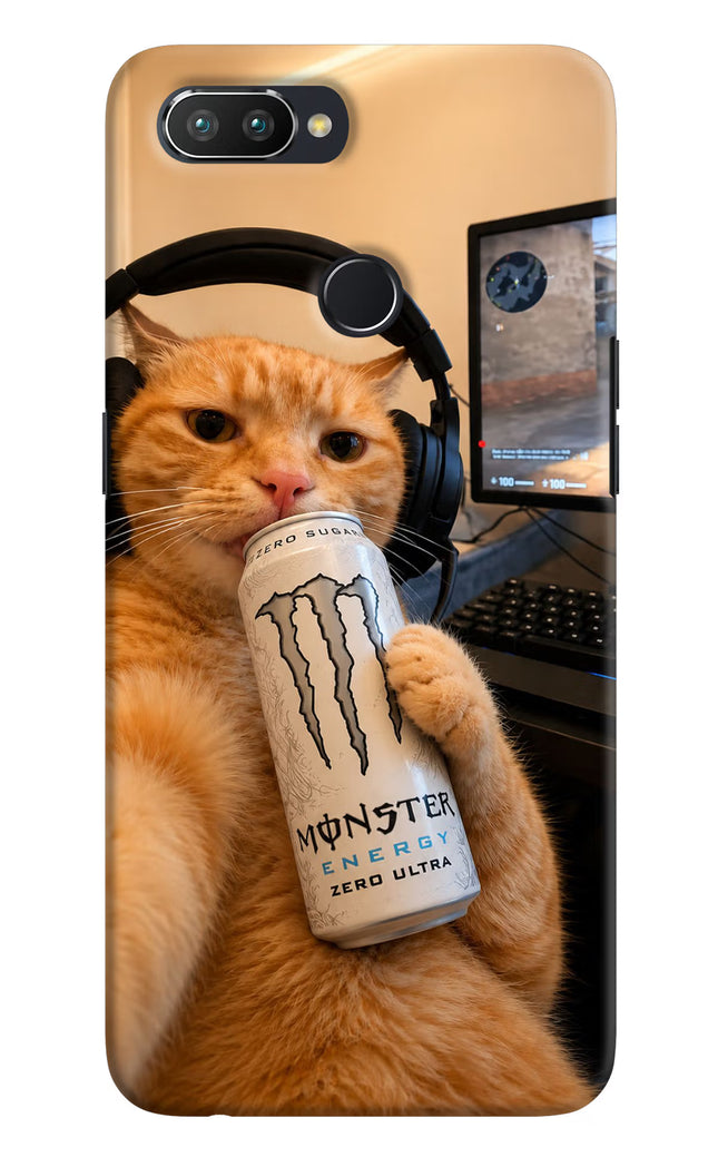Gamer Cat Energy Realme U1 Hard Case Back Cover by Casekaro