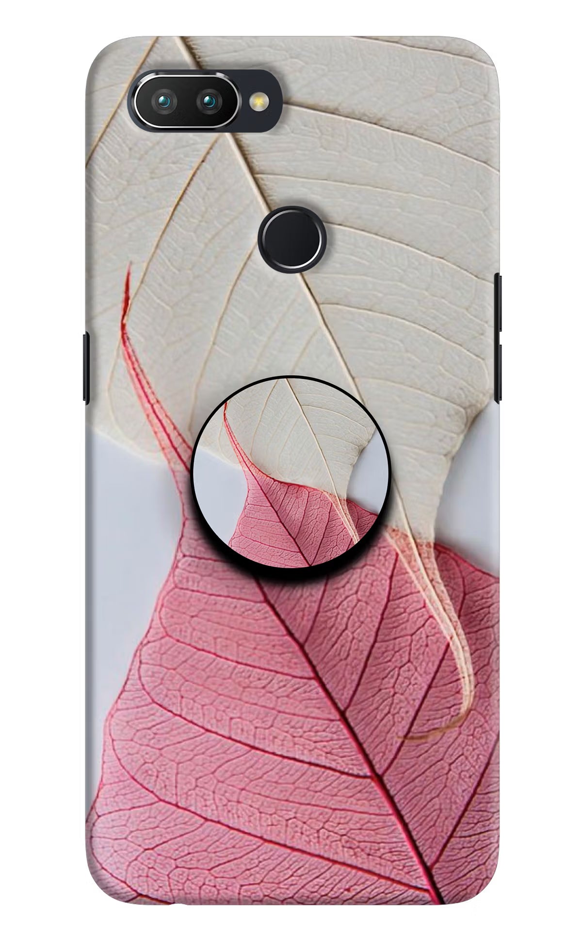 White Pink Leaf Realme U1 Pop Case by Casekaro