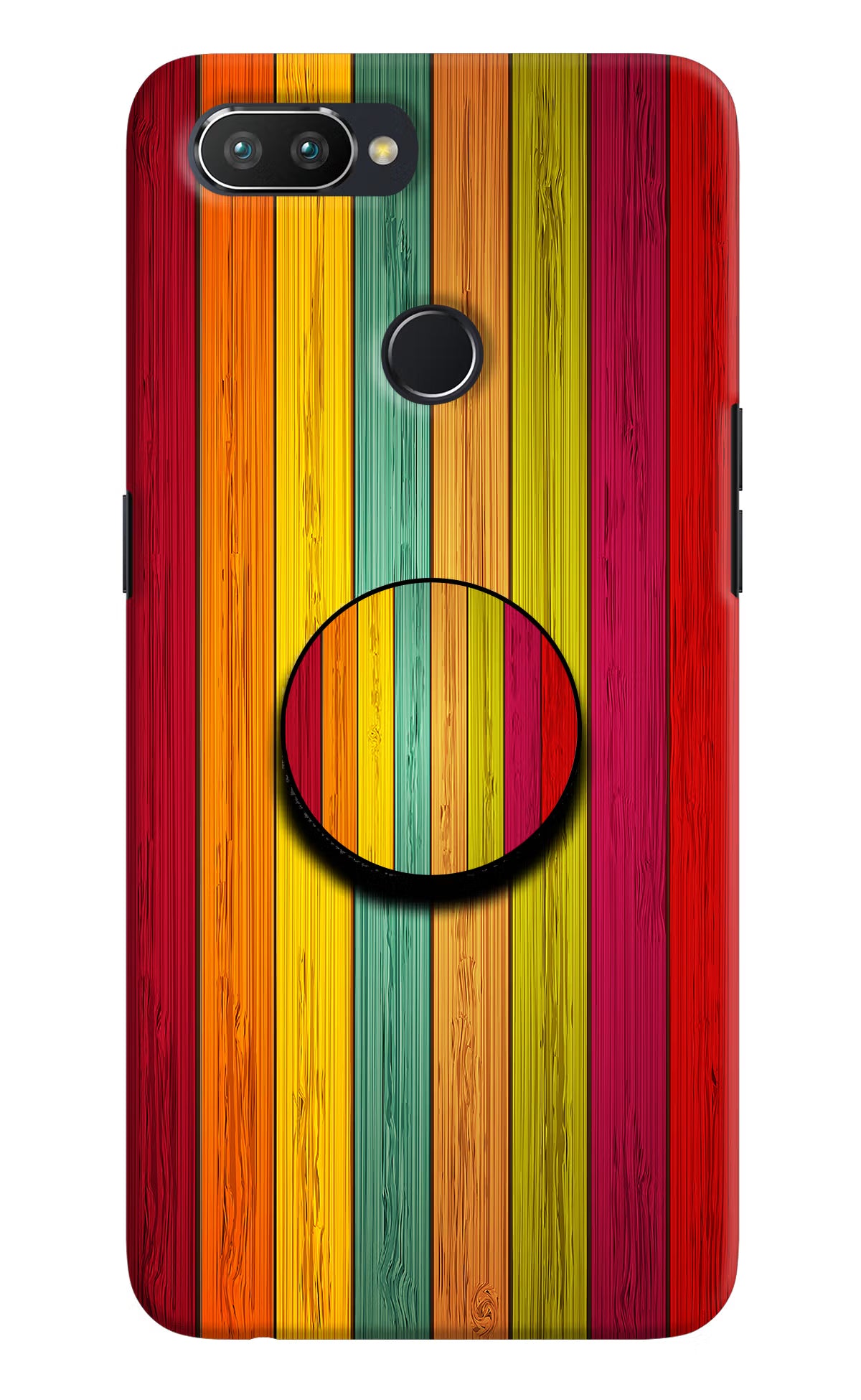 Multicolor Wooden Realme U1 Pop Case by Casekaro