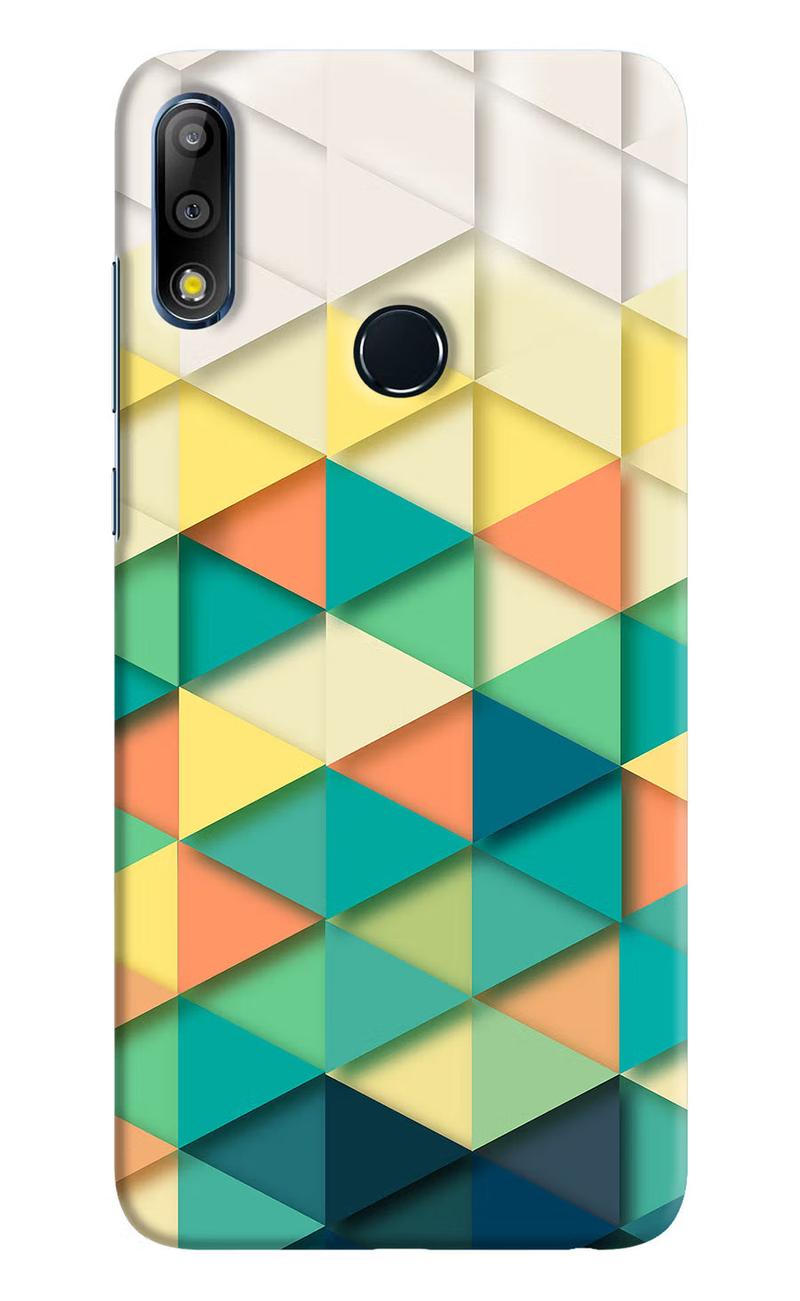 Asus Zenfone Max Pro M2 Vibrant Geometric Prism Back Cover, Hard case