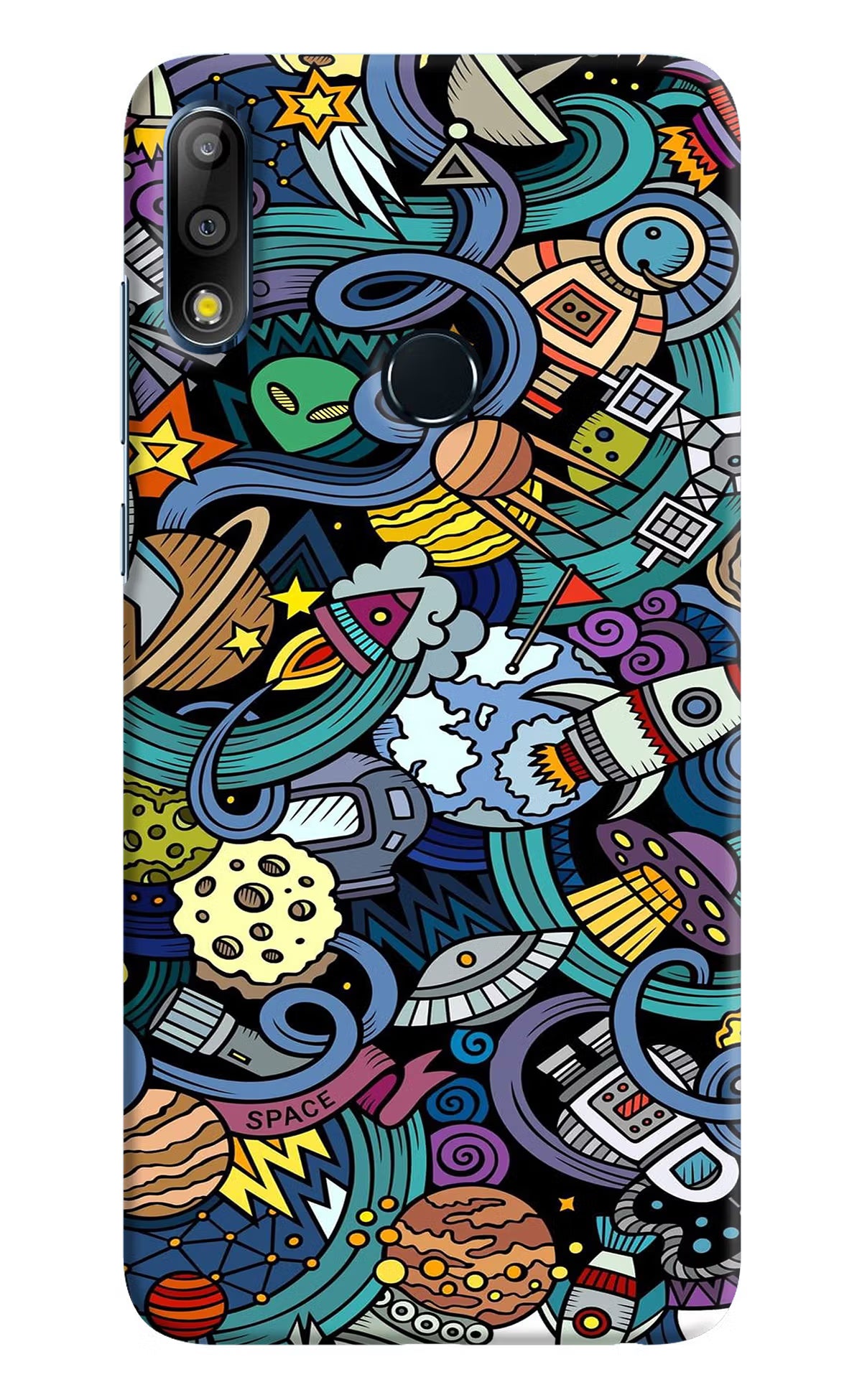 Space Abstract Asus Zenfone Max Pro M2 Hard Case Back Cover by Casekaro
