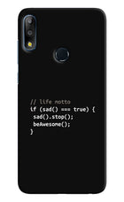 Life Motto Code Asus Zenfone Max Pro M2 Hard Case Back Cover by Casekaro