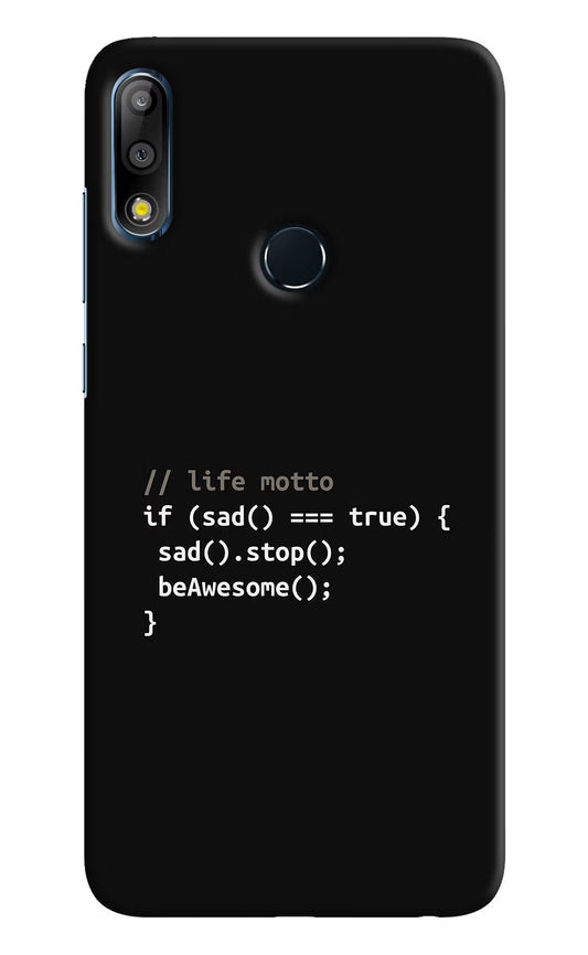 Life Motto Code Asus Zenfone Max Pro M2 Hard Case Back Cover by Casekaro