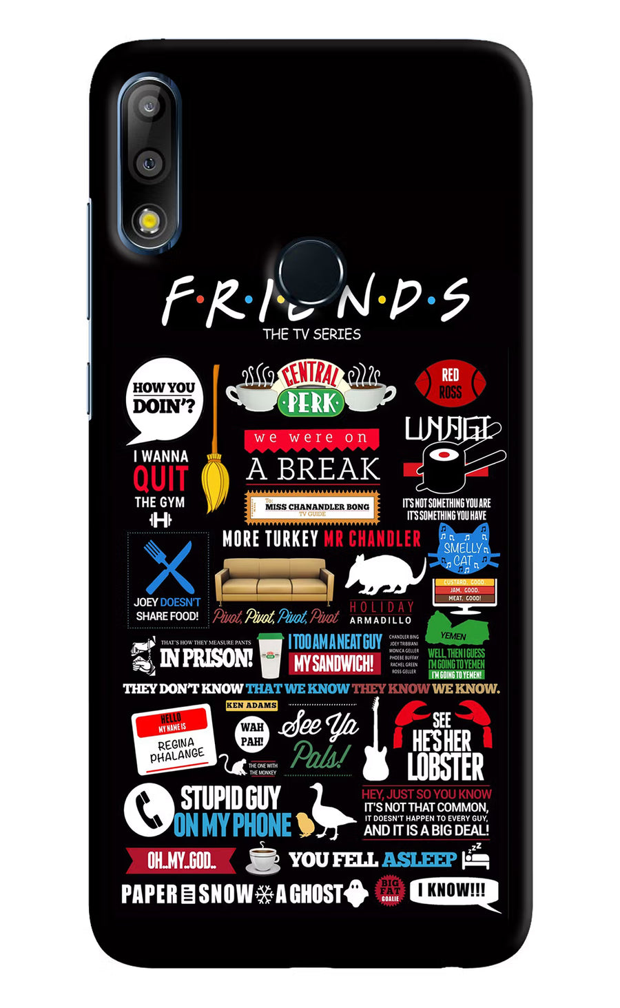 FRIENDS Asus Zenfone Max Pro M2 Back Cover, Hard case