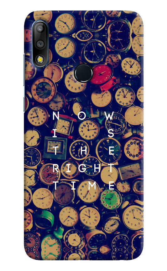Now is the Right Time Quote Asus Zenfone Max Pro M2 Hard Case Back Cover by Casekaro