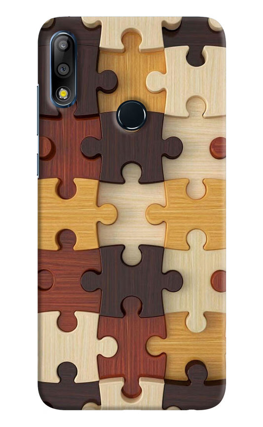 Wooden Puzzle Asus Zenfone Max Pro M2 Hard Case Back Cover by Casekaro