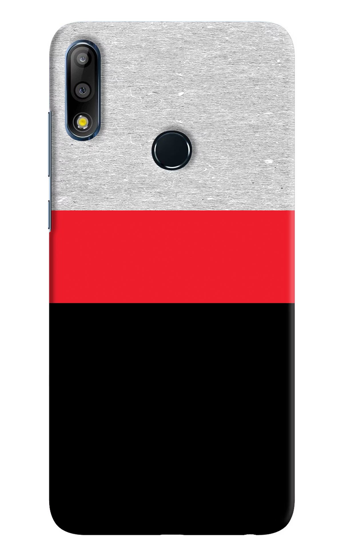 Tri Color Pattern Asus Zenfone Max Pro M2 Hard Case Back Cover by Casekaro