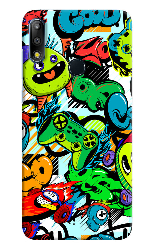 Game Doodle Asus Zenfone Max Pro M2 Hard Case Back Cover by Casekaro