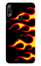 Side Sweep Flames Asus Zenfone Max Pro M2 Hard Case Back Cover by Casekaro