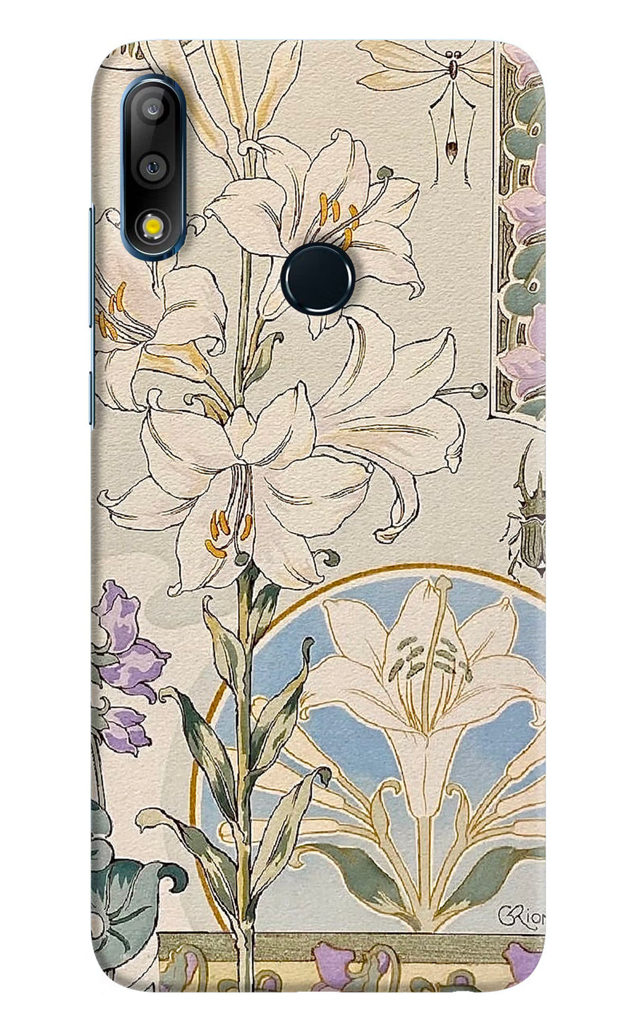 White Lily Asus Zenfone Max Pro M2 Back Cover, Hard case