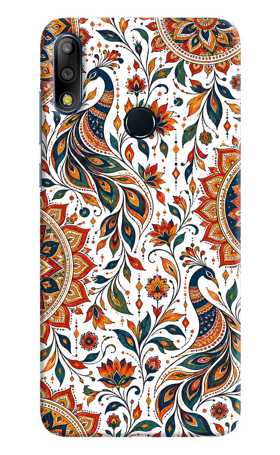 White Mayura Asus Zenfone Max Pro M2 Back Cover, Hard case