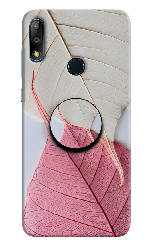 White Pink Leaf Asus Zenfone Max Pro M2 Pop Case by Casekaro