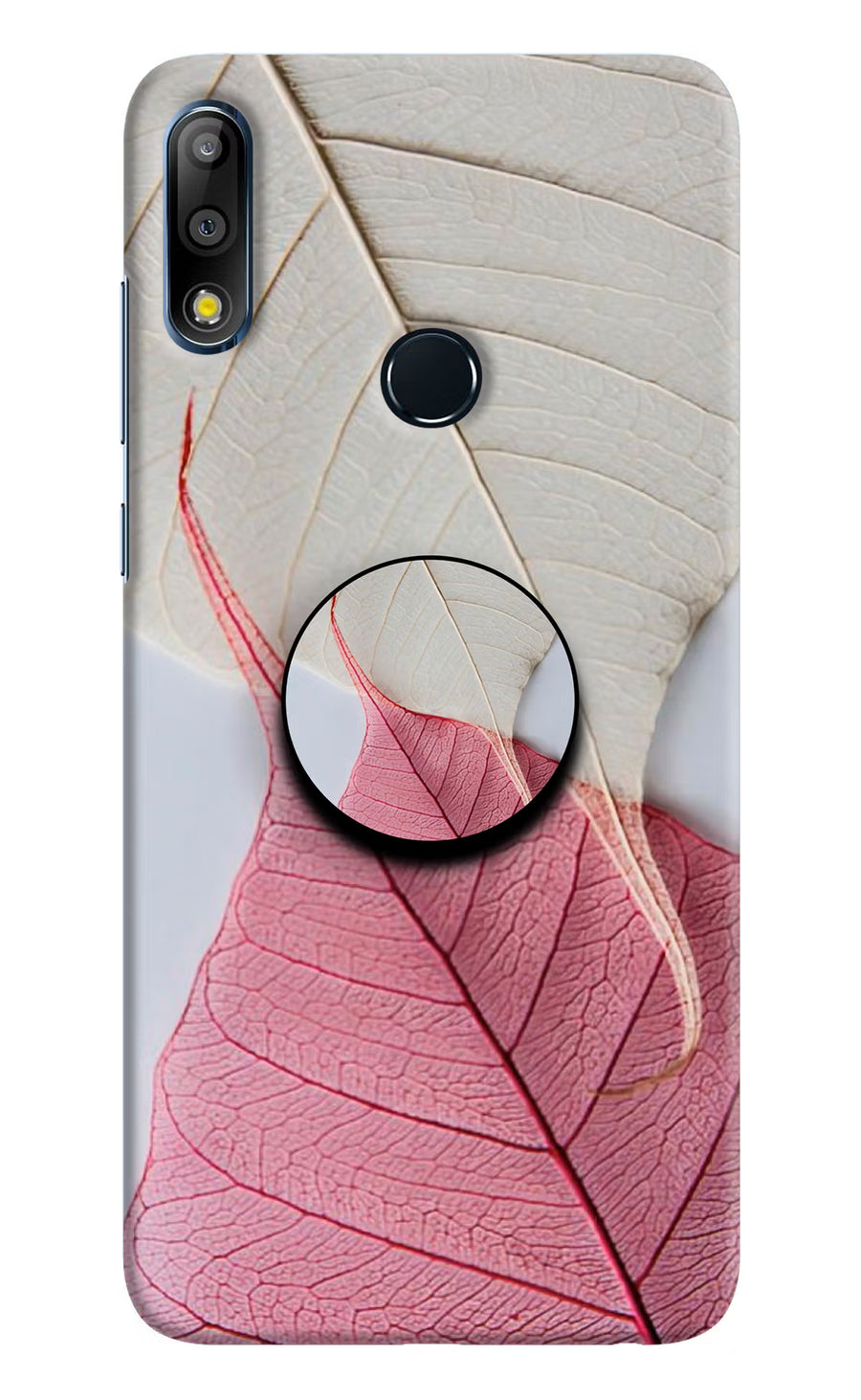 White Pink Leaf Asus Zenfone Max Pro M2 Pop Case, Hard case