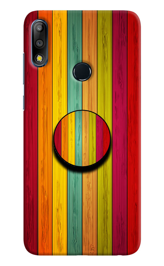 Multicolor Wooden Asus Zenfone Max Pro M2 Pop Case by Casekaro