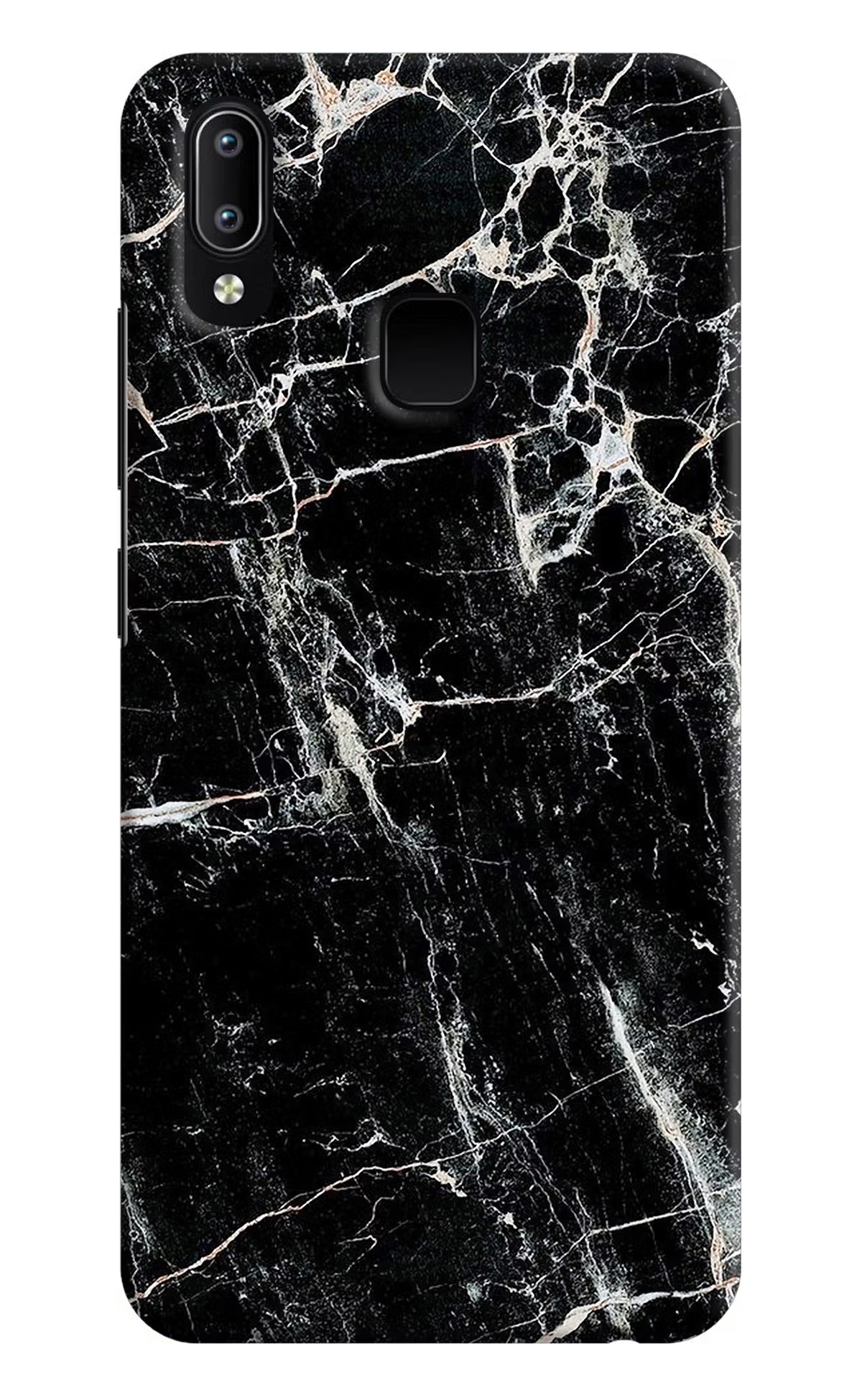 Black Marble Texture Vivo Y91/Y93/Y95 Hard Case Back Cover by Casekaro
