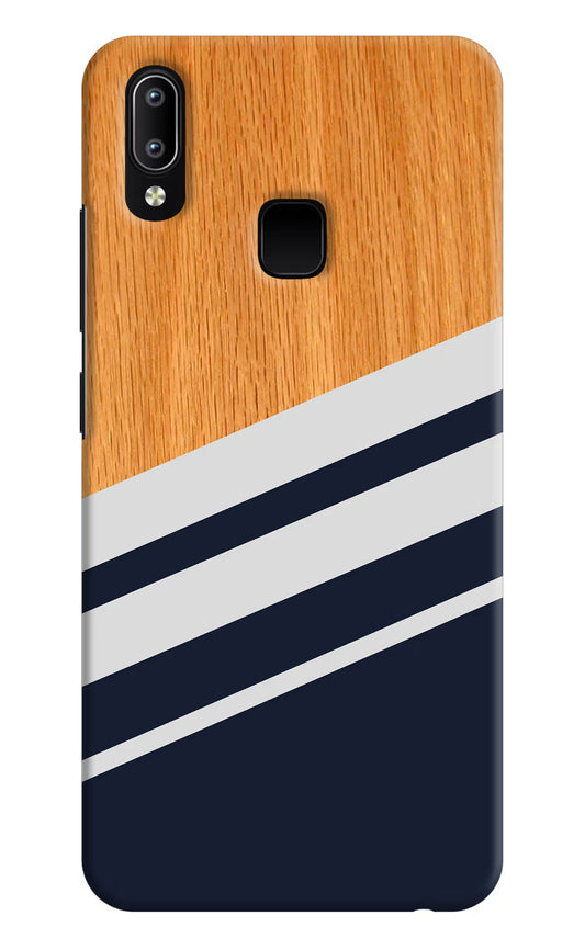 Blue and white wooden Vivo Y91/Y93/Y95 Hard Case Back Cover by Casekaro