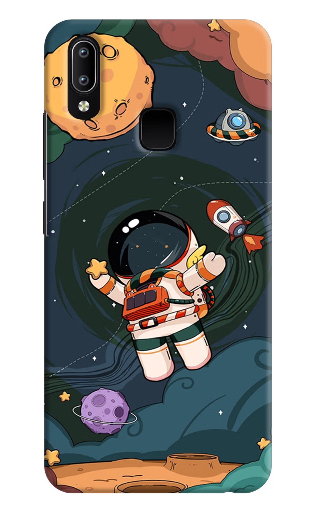 Cartoon Astronaut Vivo Y91/Y93/Y95 Hard Case Back Cover by Casekaro