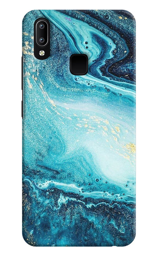 Blue Glitter Marble Vivo Y91/Y93/Y95 Hard Case Back Cover by Casekaro