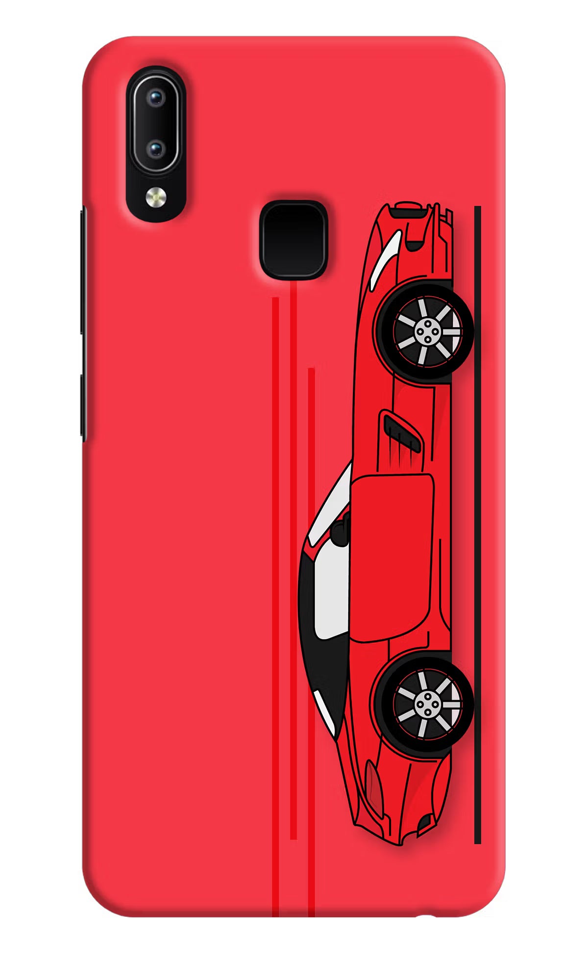 Red Velocity Vivo Y91/Y93/Y95 Hard Case Back Cover by Casekaro