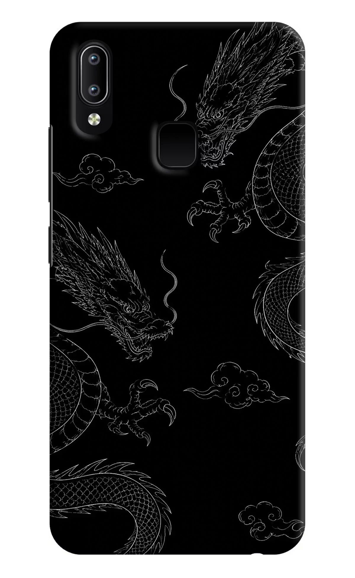 Twin Dragons Vivo Y91/Y93/Y95 Hard Case Back Cover by Casekaro