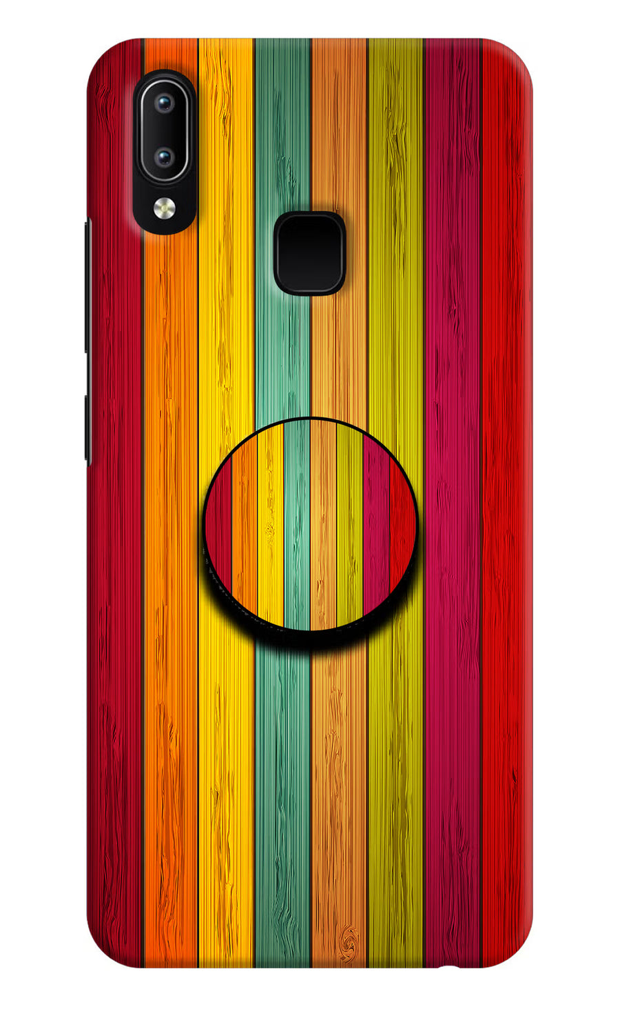 Multicolor Wooden Vivo Y91/Y93/Y95 Pop Case, Hard case