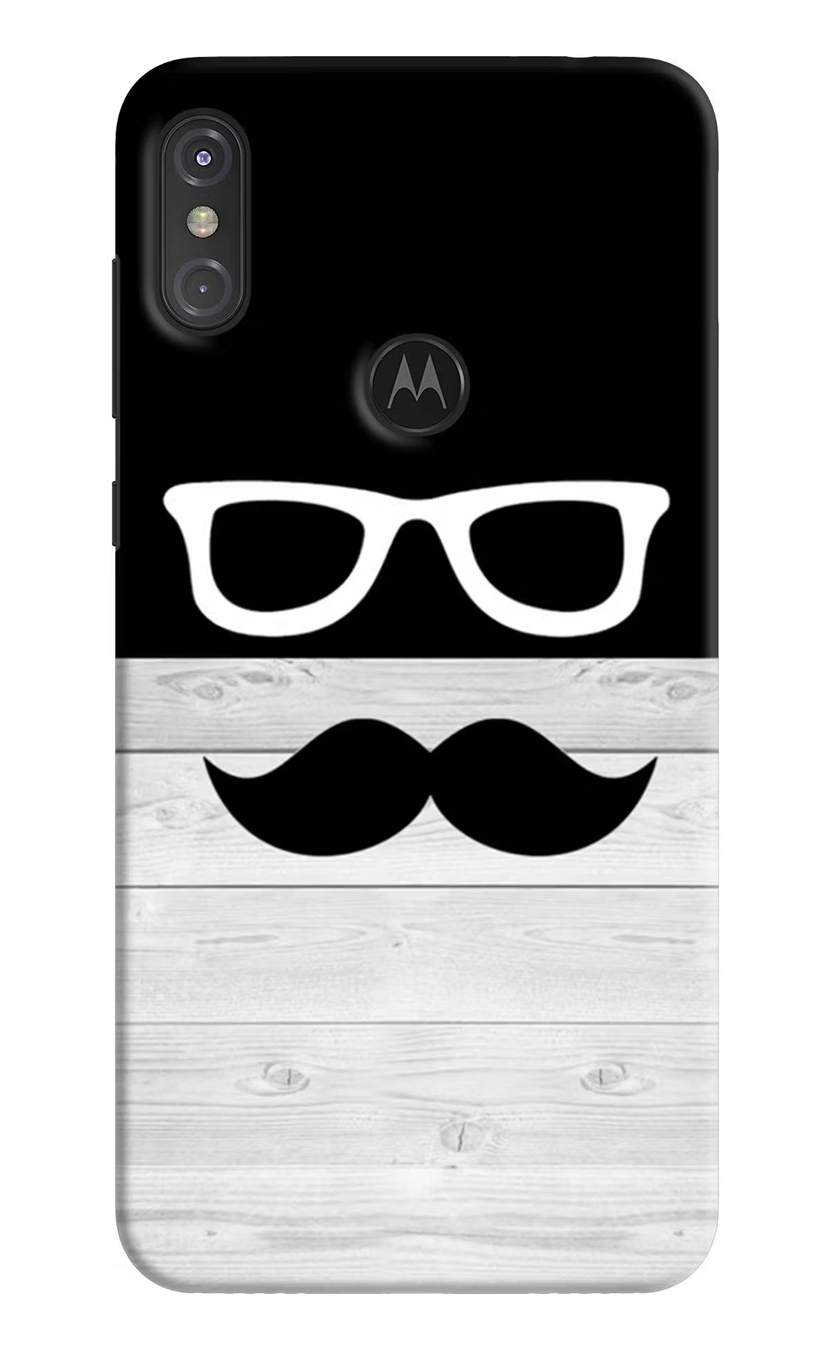 Mustache Moto One Power Hard Case Back Cover by Casekaro