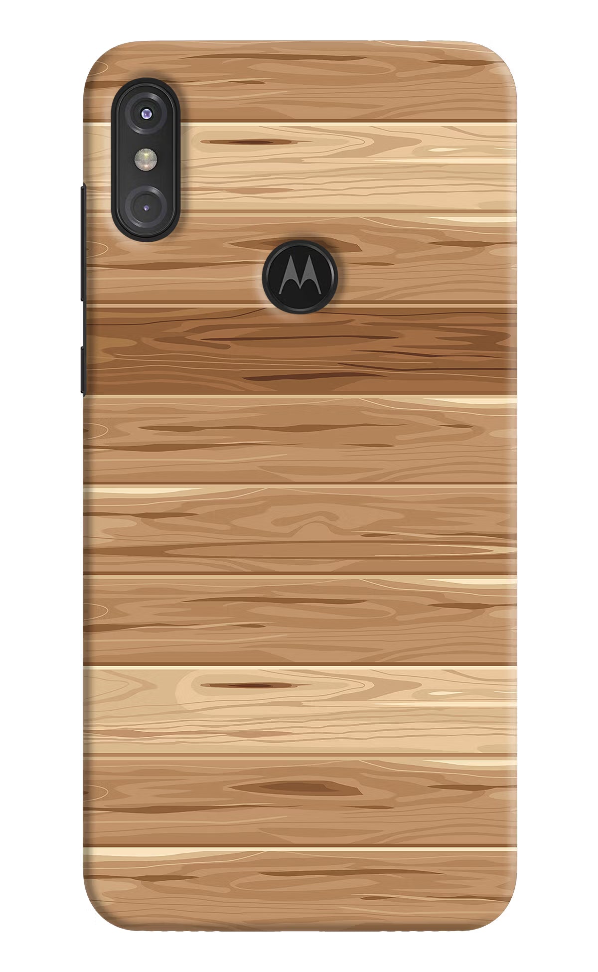 Wooden Vector Moto One Power Hard Case Back Cover by Casekaro