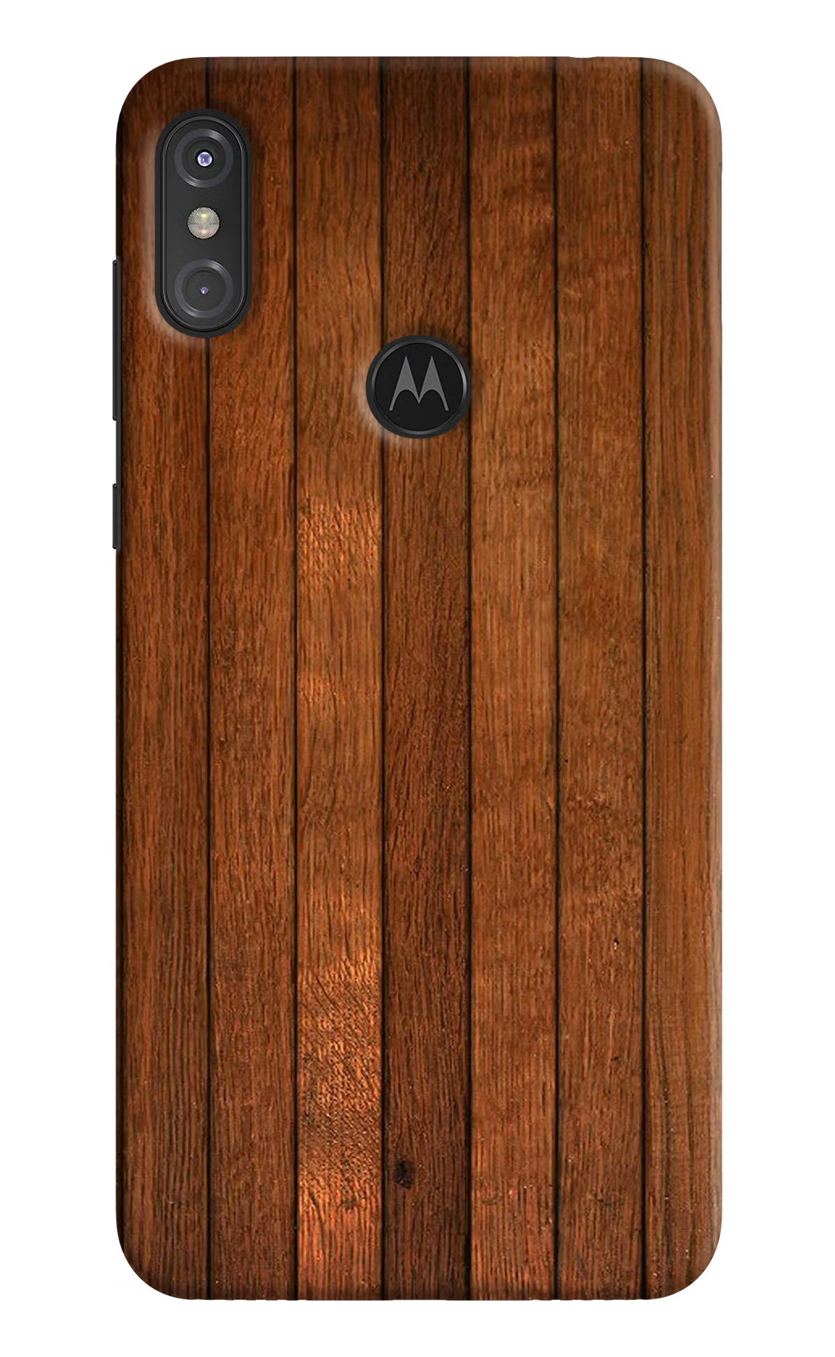 Wooden Artwork Bands Moto One Power Hard Case Back Cover by Casekaro
