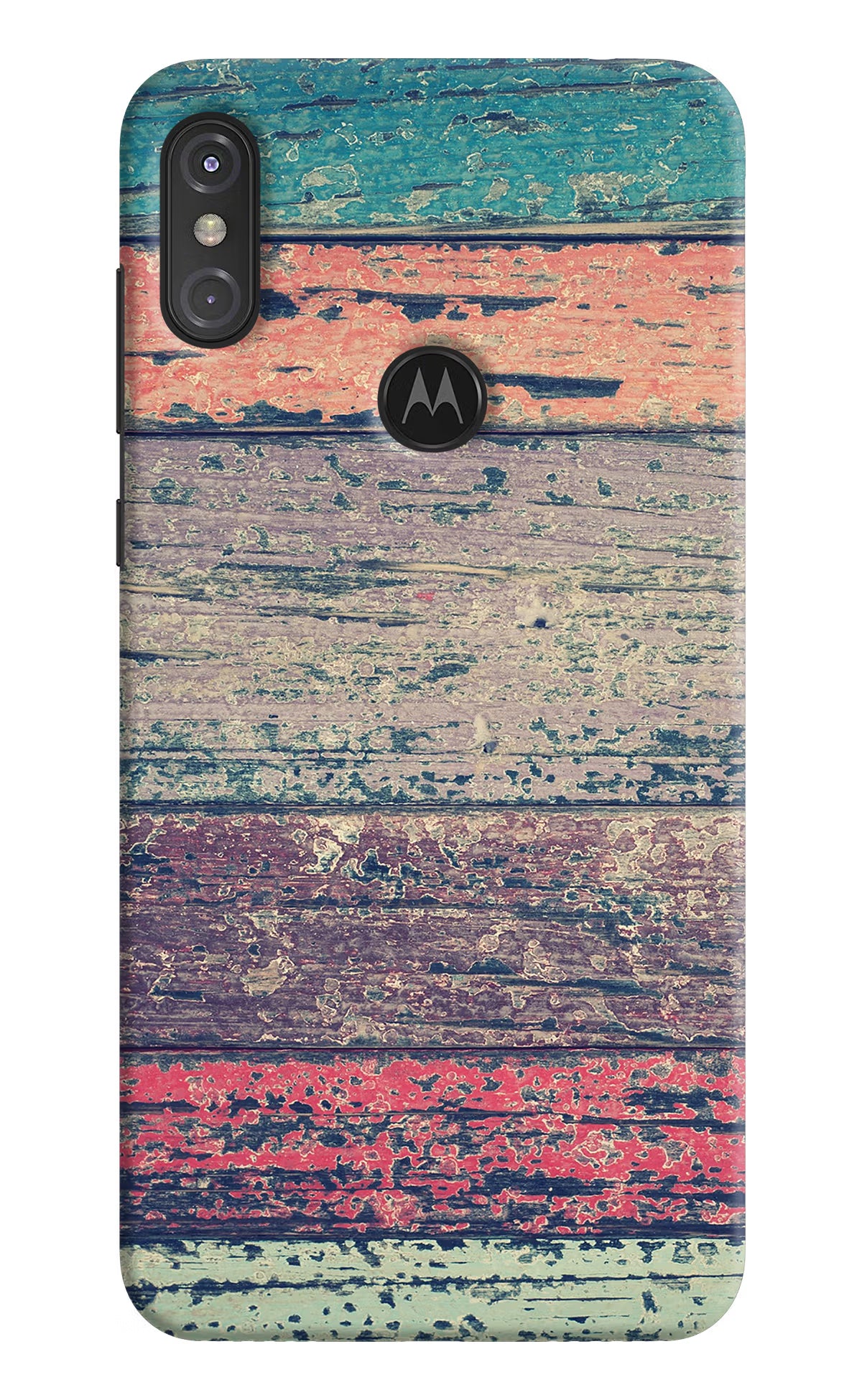 Colourful Wall Moto One Power Hard Case Back Cover by Casekaro