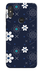 Flowers Moto One Power Hard Case Back Cover by Casekaro
