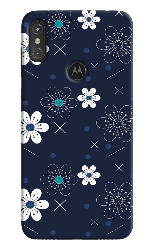 Flowers Moto One Power Hard Case Back Cover by Casekaro