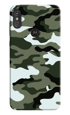 Camouflage Moto One Power Hard Case Back Cover by Casekaro
