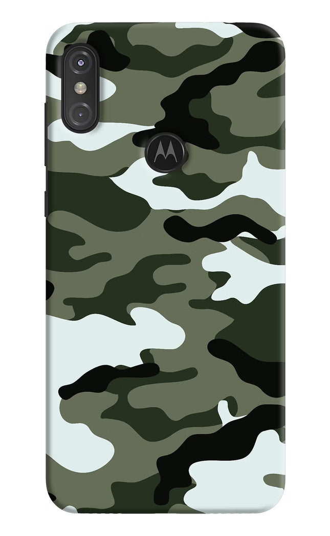 Camouflage Moto One Power Hard Case Back Cover by Casekaro