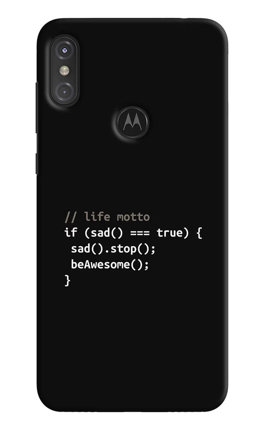 Life Motto Code Moto One Power Hard Case Back Cover by Casekaro