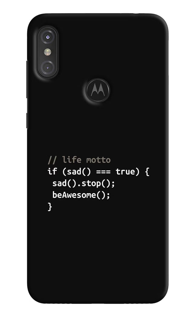 Life Motto Code Moto One Power Hard Case Back Cover by Casekaro