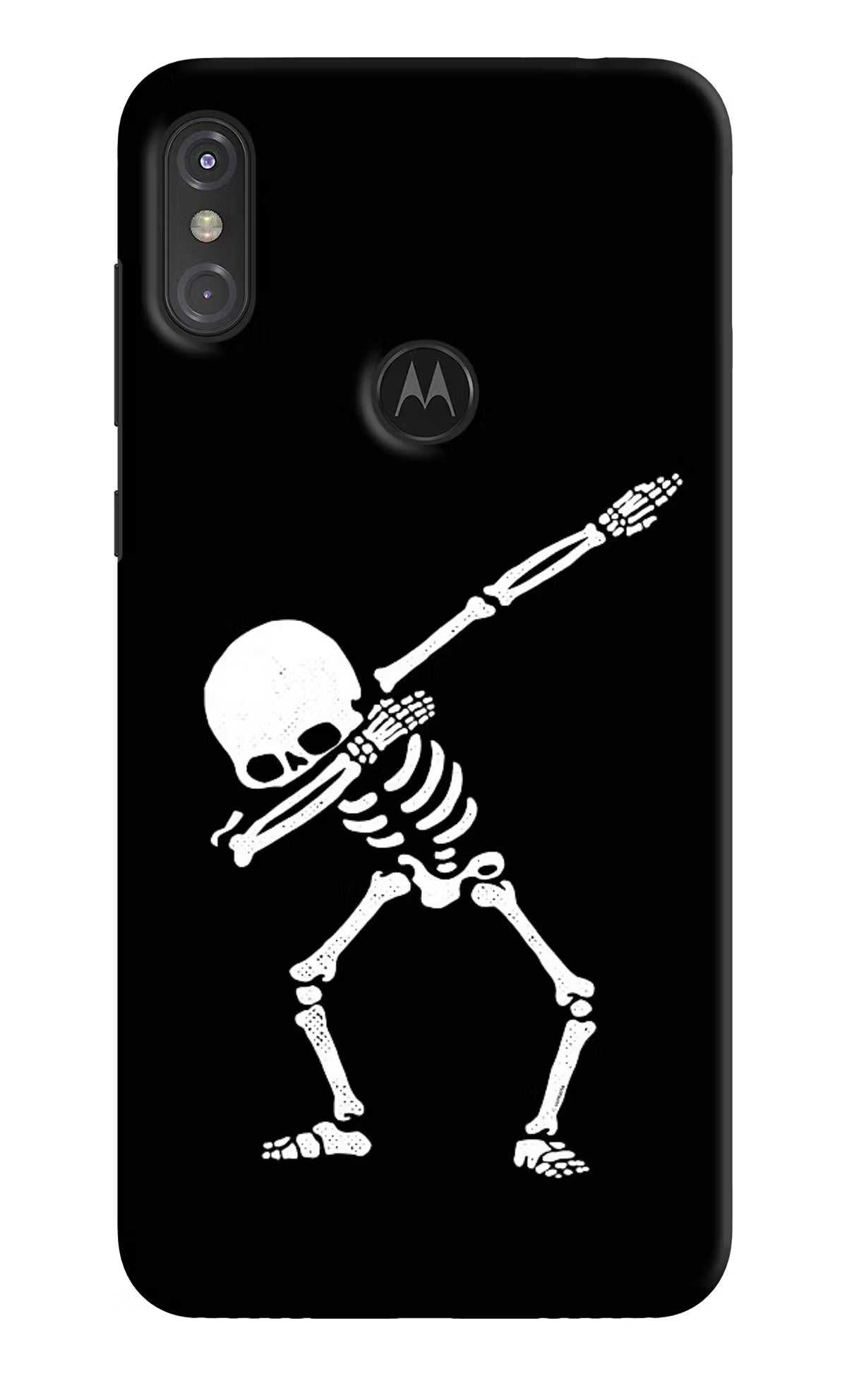 Dabbing Skeleton Art Moto One Power Hard Case Back Cover by Casekaro