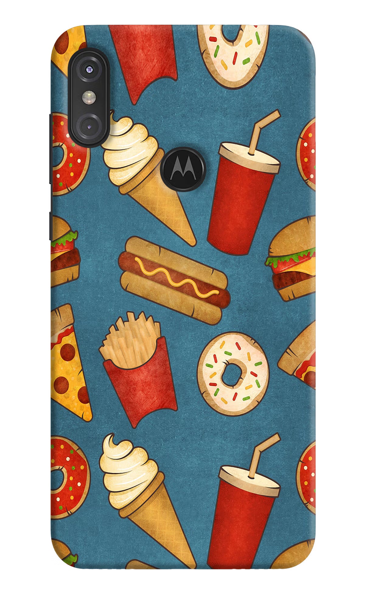 Foodie Moto One Power Hard Case Back Cover by Casekaro