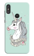 Unicorn Wallpaper Moto One Power Hard Case Back Cover by Casekaro