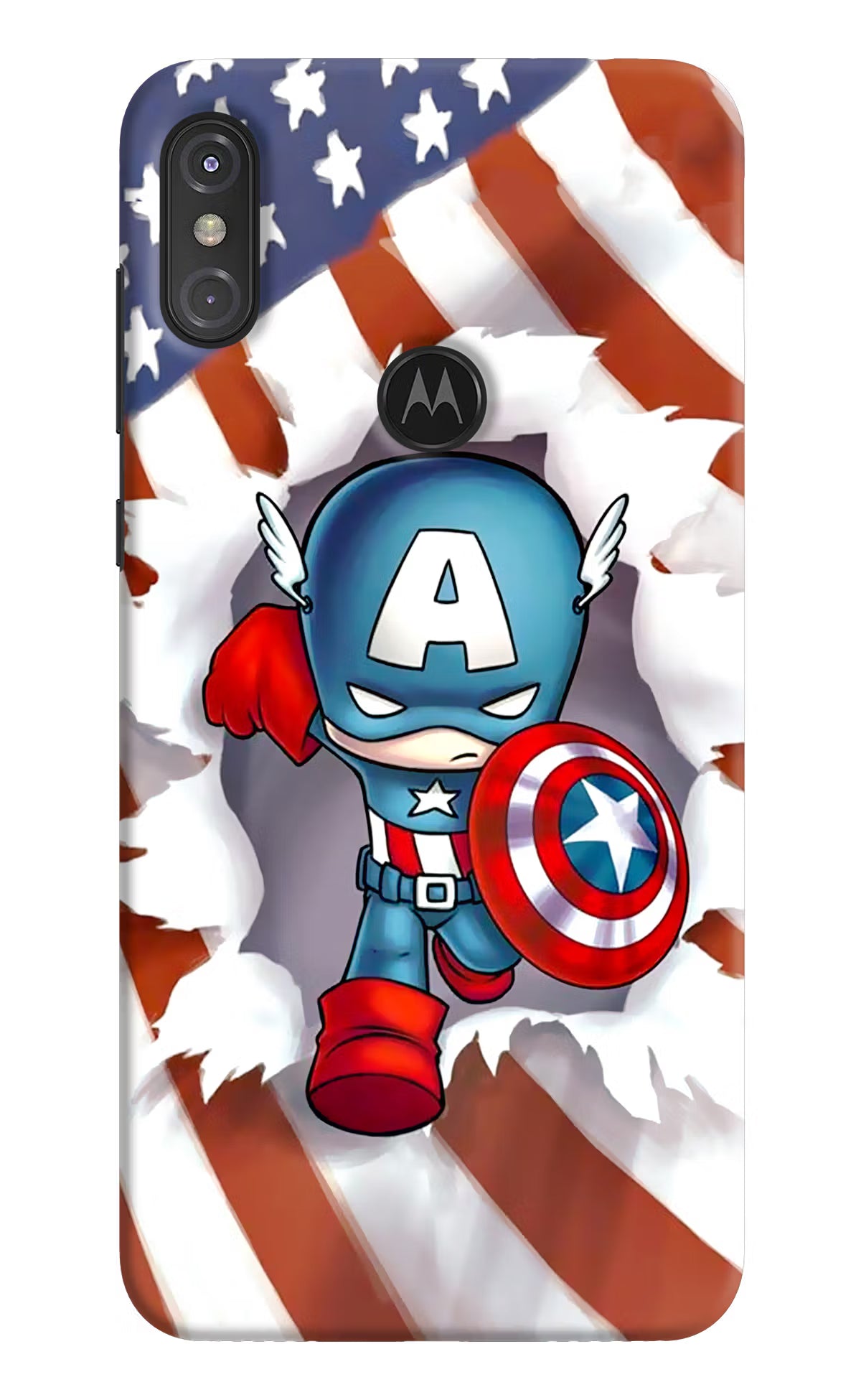 Captain America Moto One Power Hard Case Back Cover by Casekaro