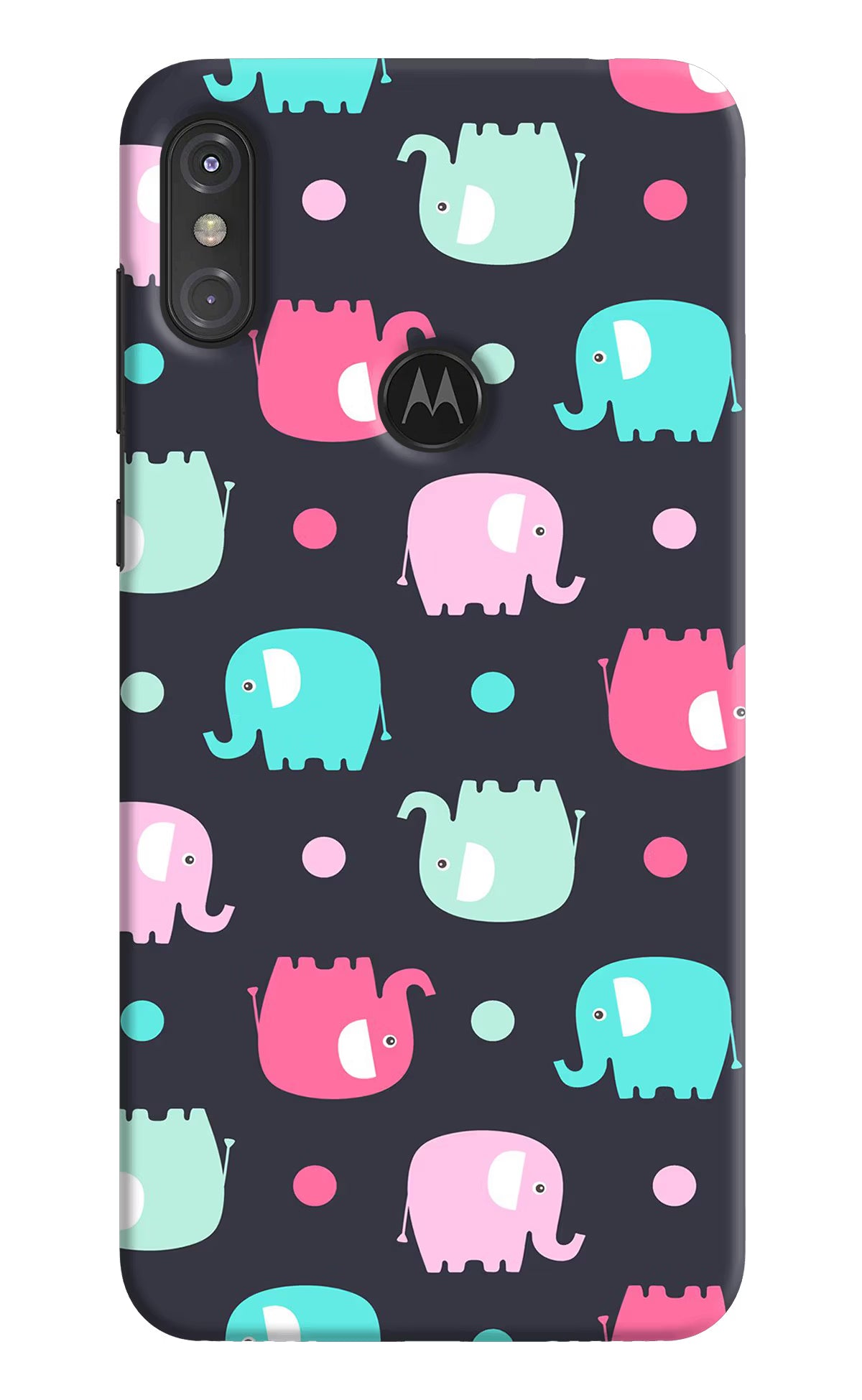 Elephants Moto One Power Hard Case Back Cover by Casekaro